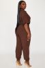 Talk It Up Jumpsuit  - Chocolate sold by Fashion Nova