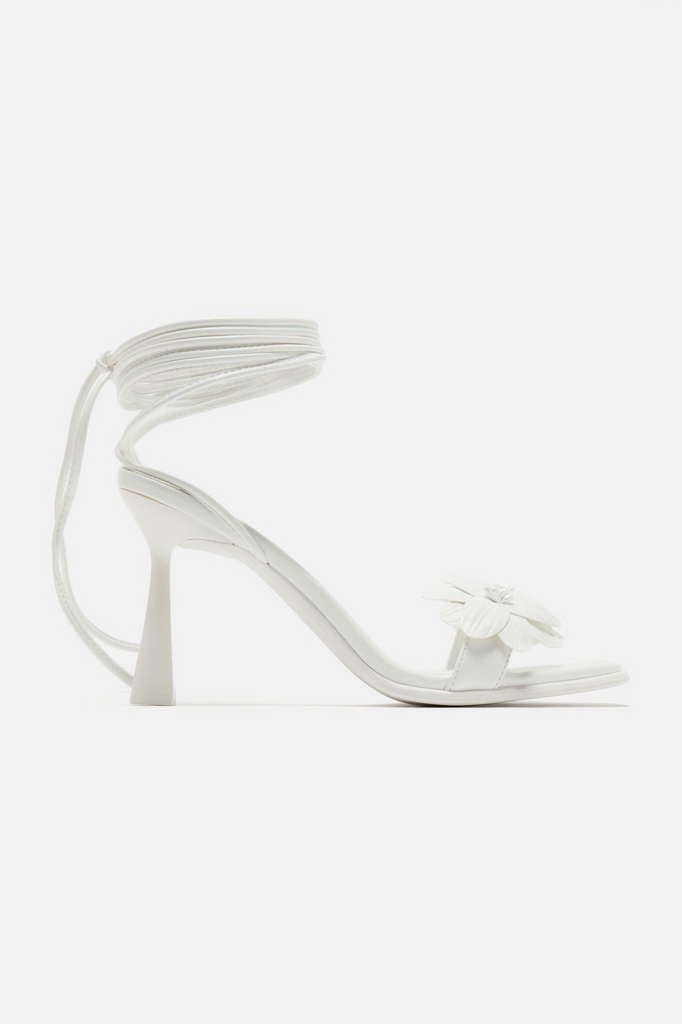 Emery Wrap Up Heeled Sandals - White sold by Fashion Nova product image thumbnail 5