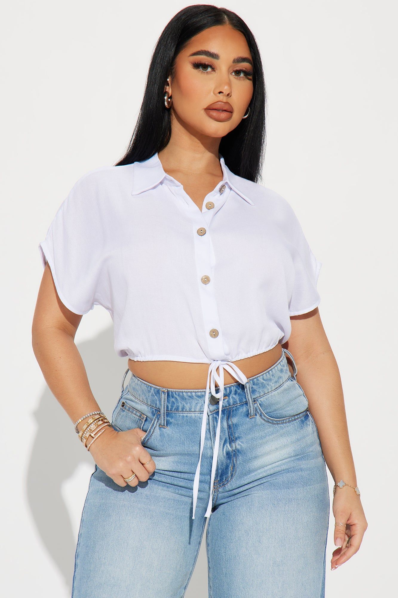Kendra Shirt - Off White sold by Fashion Nova
