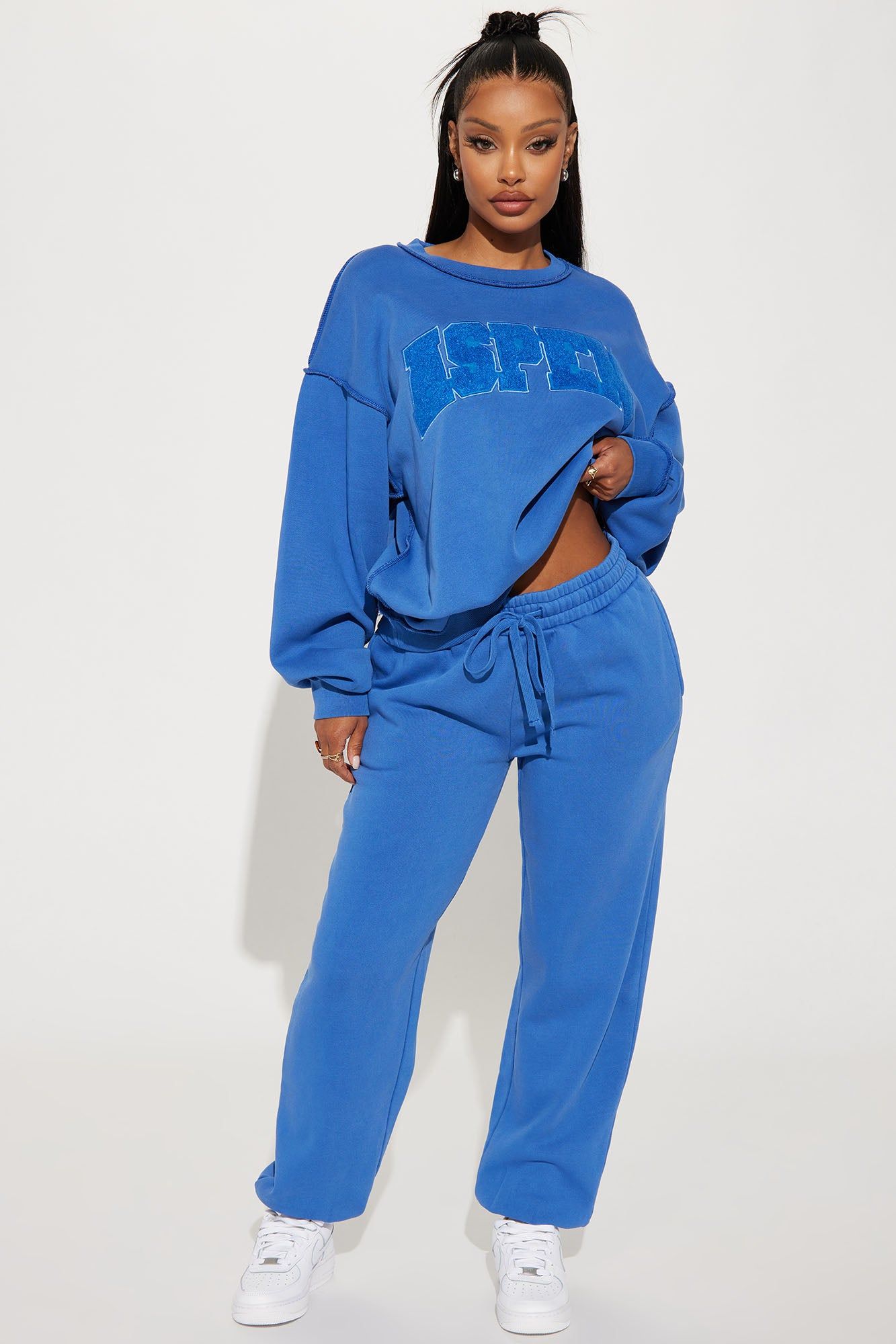 Aspen Trip Sweatsuit - Blue sold by Fashion Nova