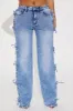 Tied In A Bow Stretch Straight Leg Jeans - Medium Wash sold by Fashion Nova