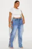 Tied In A Bow Stretch Straight Leg Jeans - Medium Wash sold by Fashion Nova
