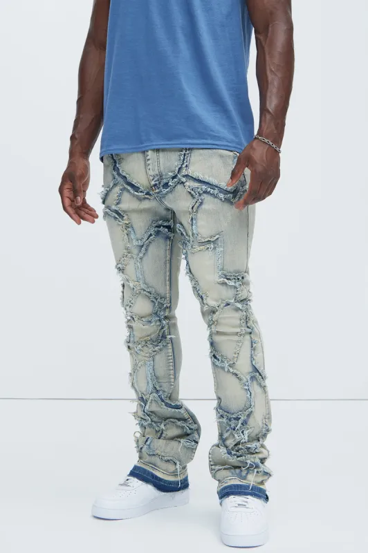 Fray All Ways Stacked Skinny Flare Jeans - Light Blue sold by Fashion Nova