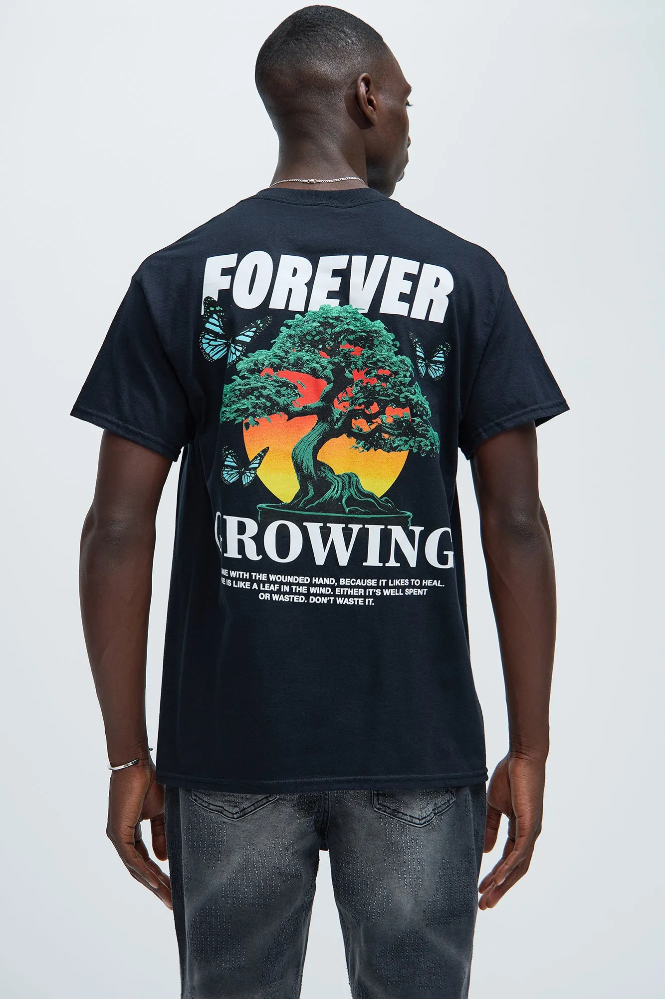 Forever Growing Short Sleeve Tee - Black sold by Fashion Nova