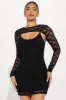 Carmen Lace Mini Dress - Black sold by Fashion Nova