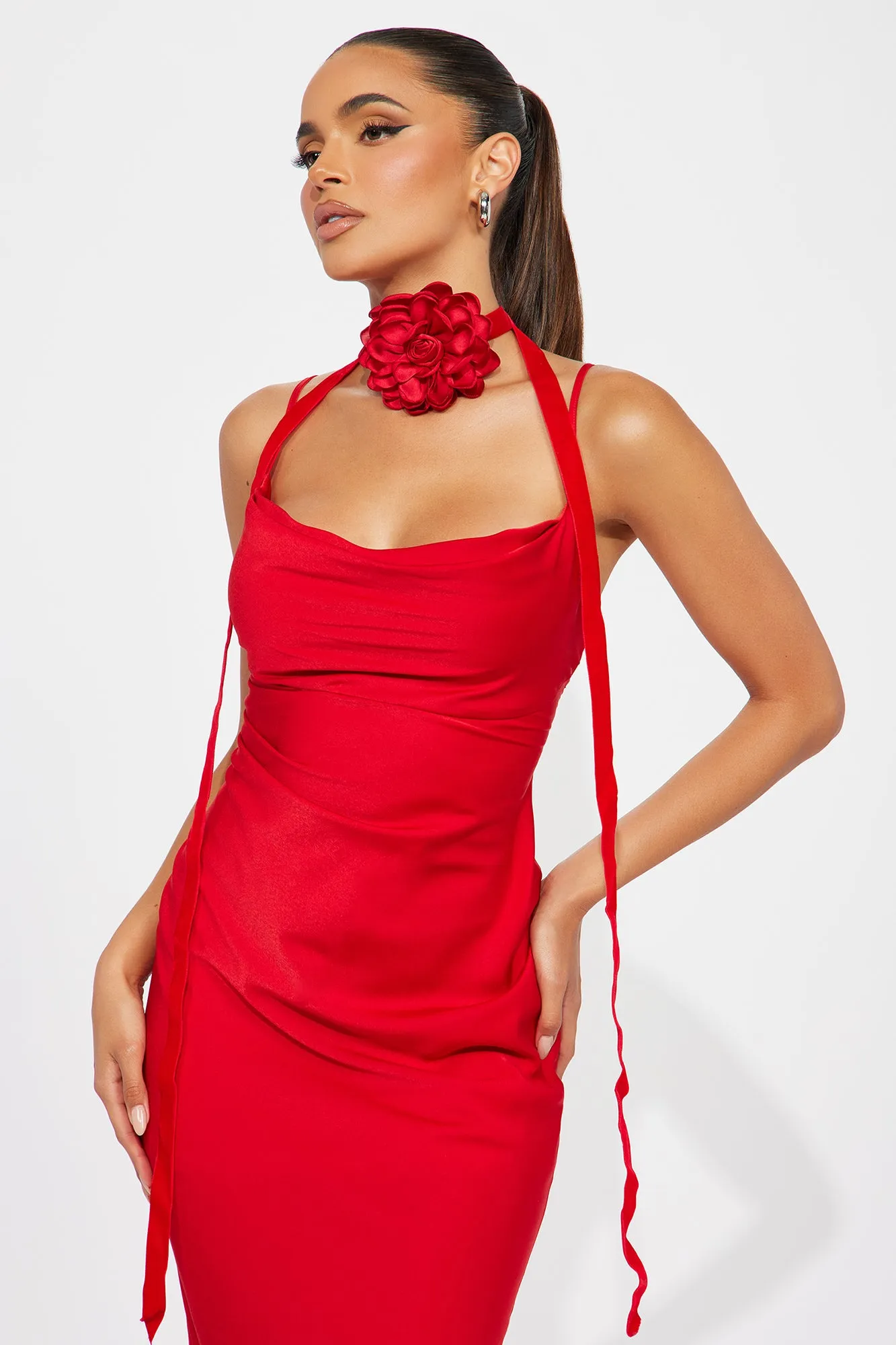 Juniper Satin Gown - Red sold by Fashion Nova product image thumbnail 2