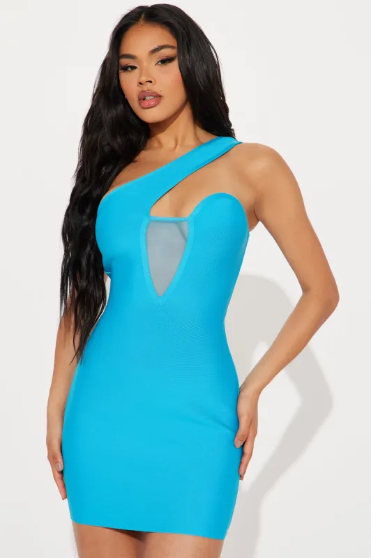 Cassie Bandage Mini Dress - Aqua sold by Fashion Nova