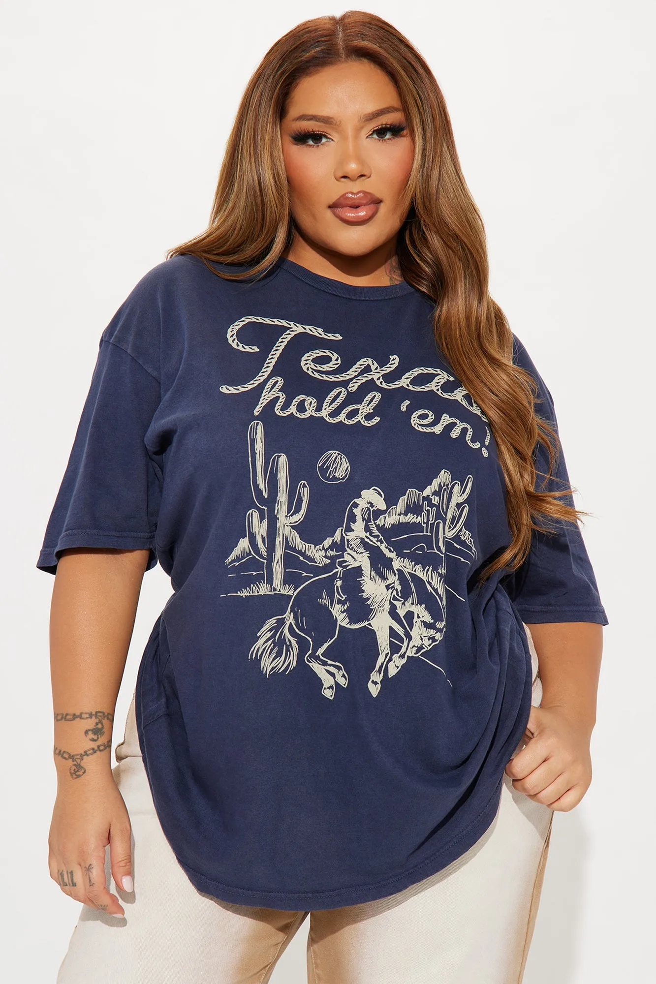 Texas Hold 'Em Washed Tee - Blue sold by Fashion Nova product image thumbnail 5
