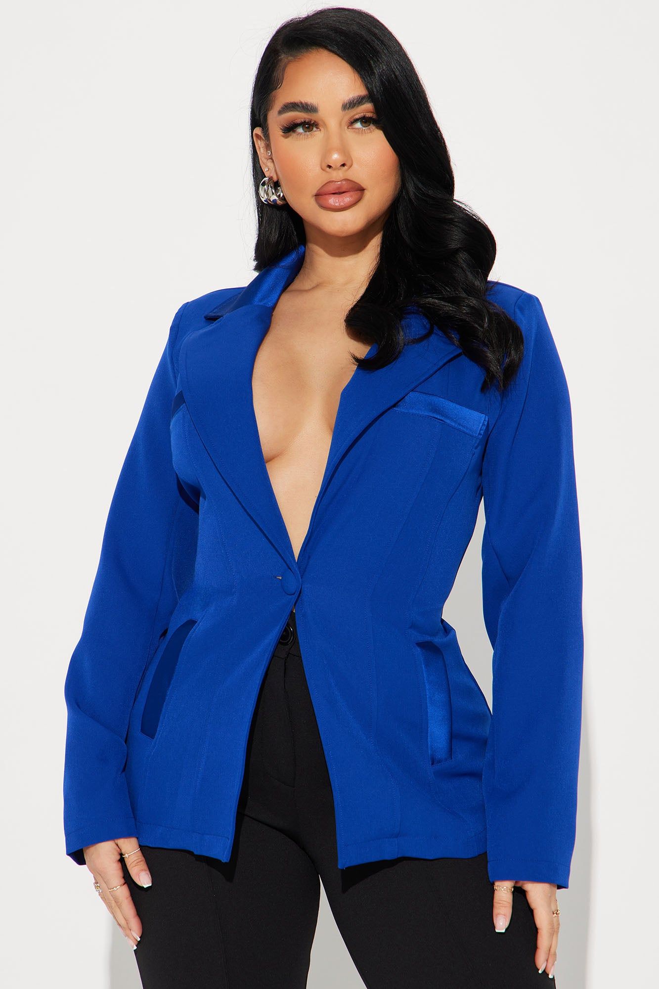 Got Things To Do Blazer - Royal sold by Fashion Nova