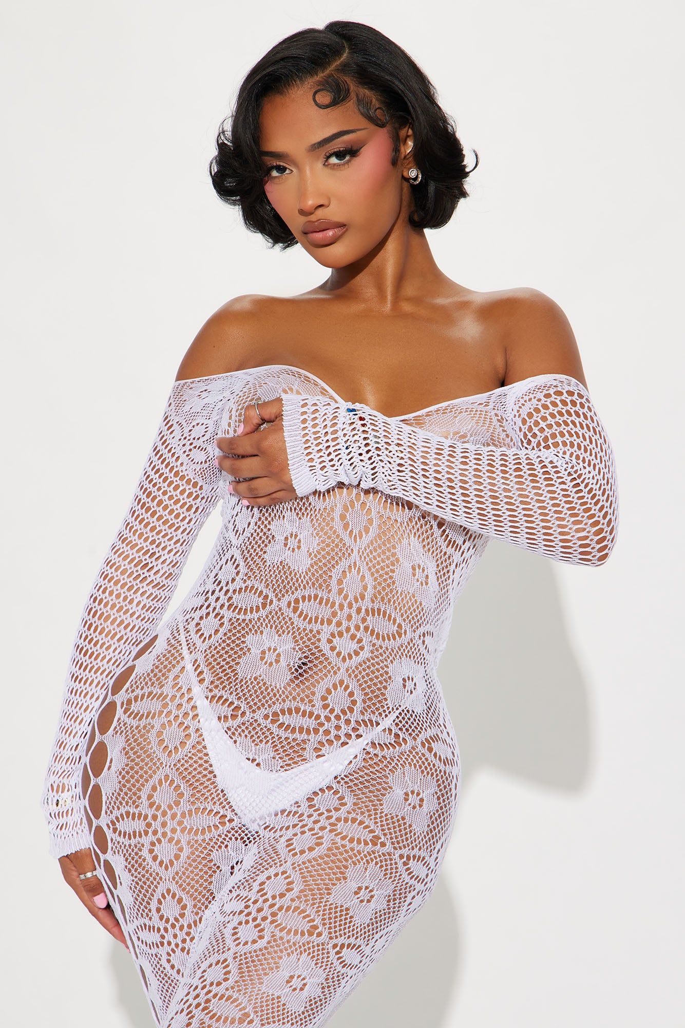 After Last Night Bodystocking Dress - White sold by Fashion Nova product image thumbnail 2