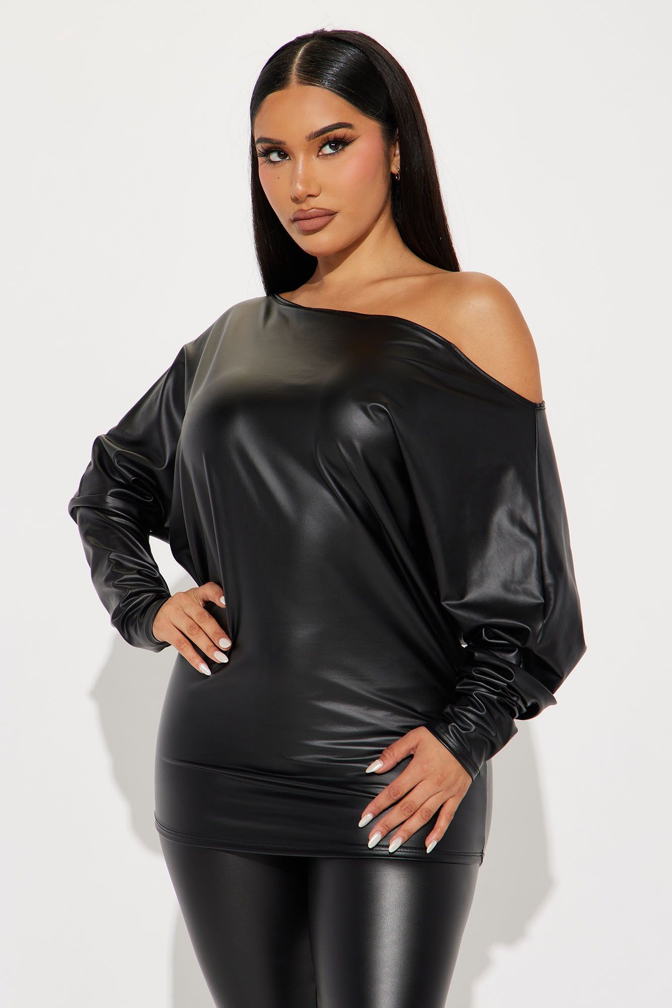 Jessica Off Shoulder Legging Set - Black sold by Fashion Nova product image thumbnail 2