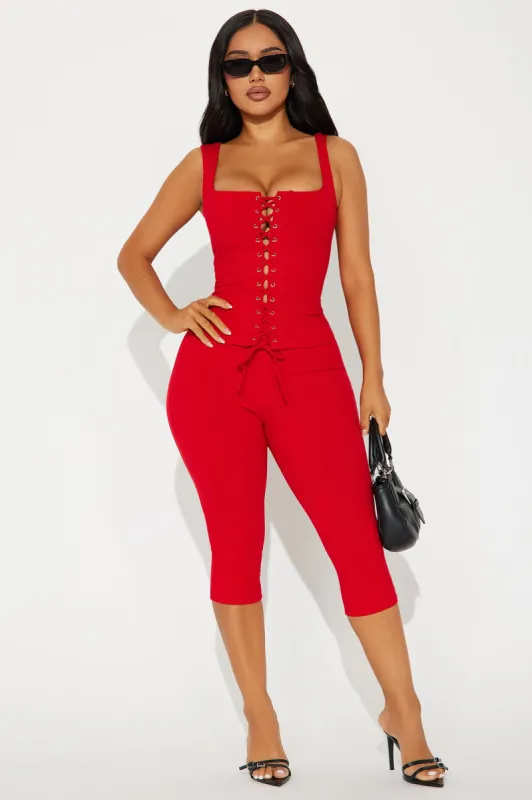 Carina Snatched Pant Set - Red sold by Fashion Nova
