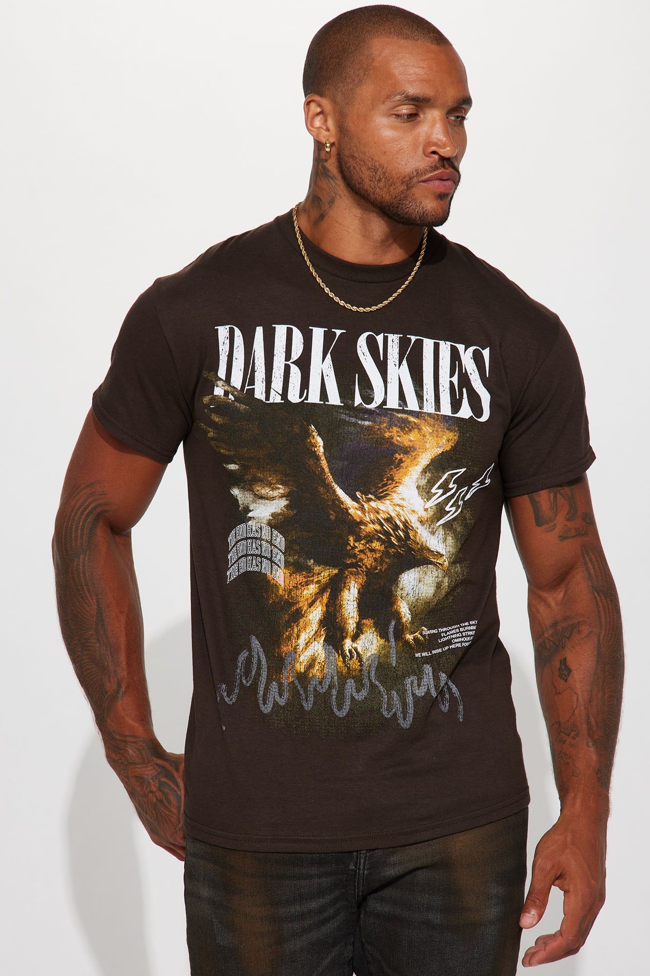 Dark Skies Short Sleeve Tee - Chocolate sold by Fashion Nova