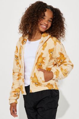 Mini Beary Warm Plush Jacket - Beige sold by Fashion Nova