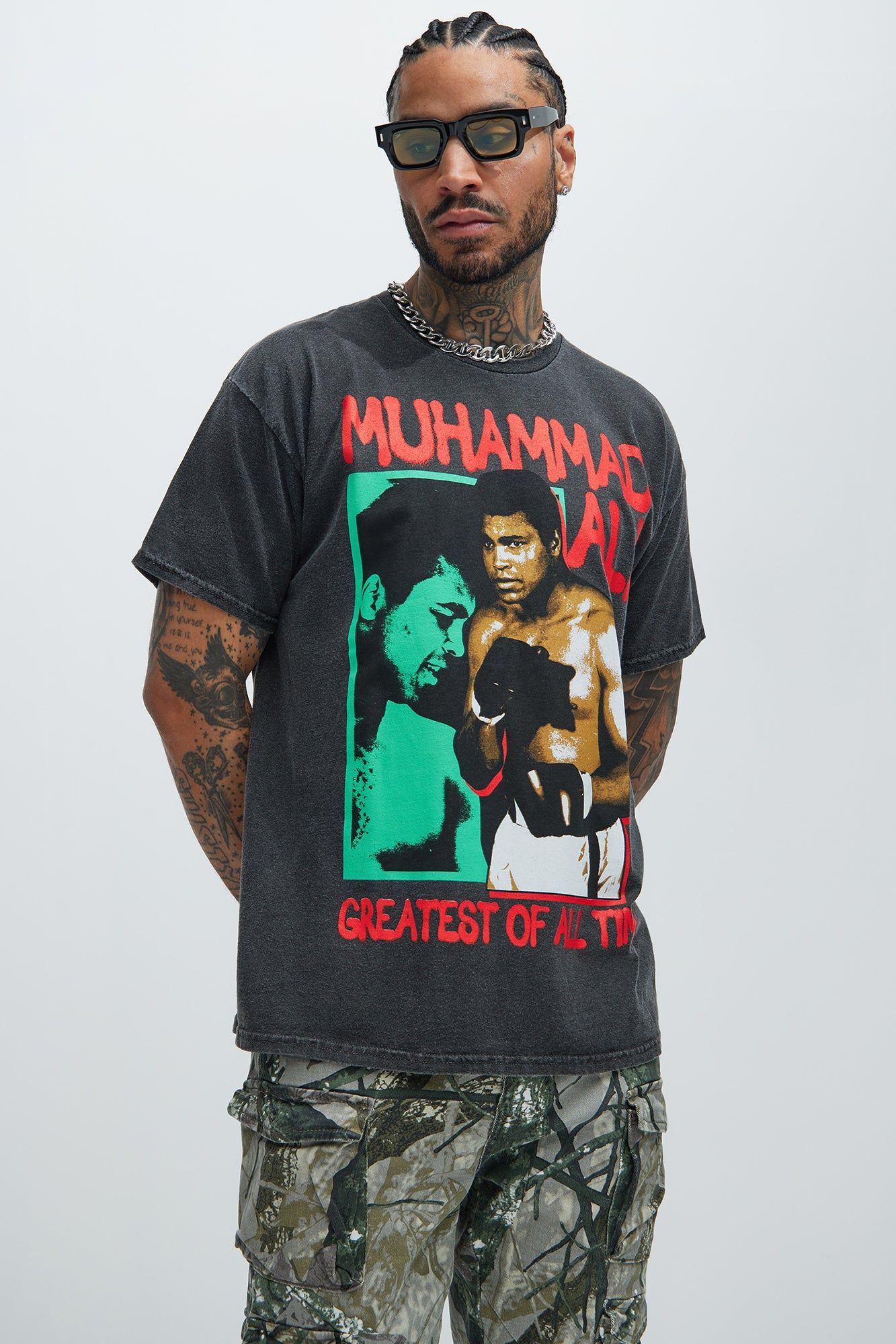 Muhammad Ali GOAT Short Sleeve Tee - Black sold by Fashion Nova