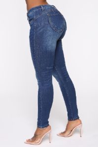 Penthouse Suite Booty Lifting Jeans - Medium Blue Wash sold by Fashion Nova