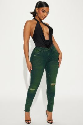 When You Know You Know Skinny Jeans - Olive sold by Fashion Nova