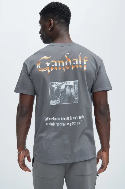 Lord Of The Rings Gandalf Short Sleeve Tee - Charcoal sold by Fashion Nova