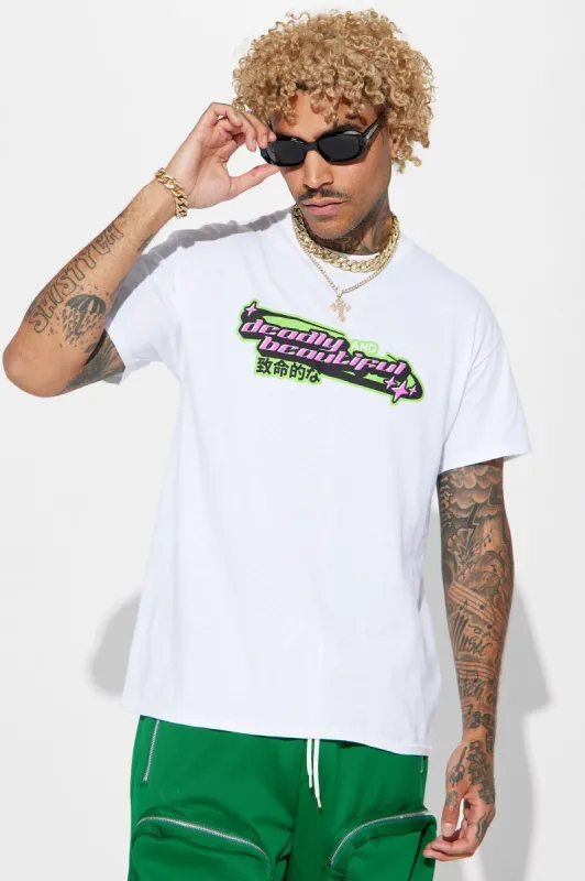 Deadly Beautiful Short Sleeve Tee - White sold by Fashion Nova