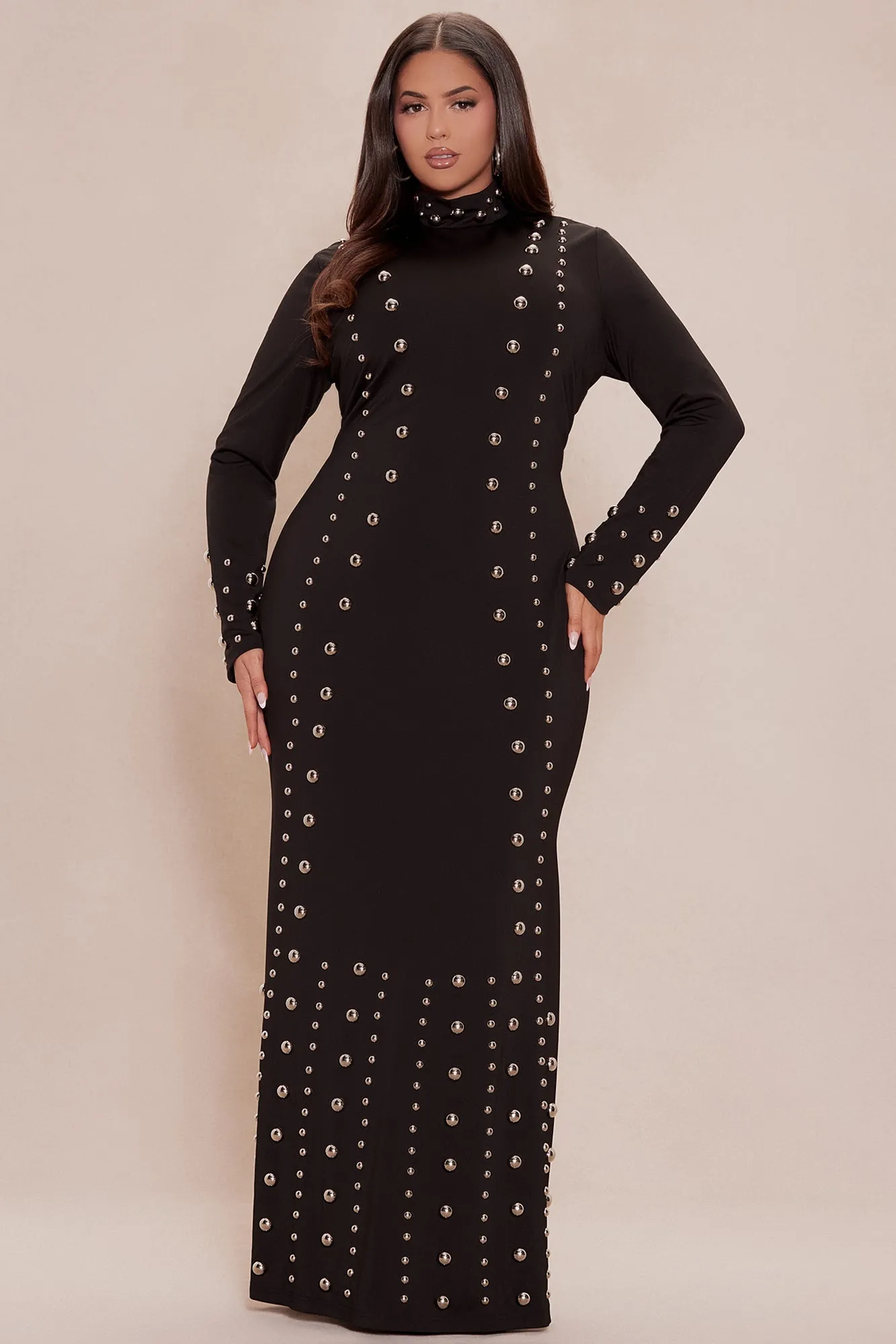 Vixen Studded Maxi Dress - Black sold by Fashion Nova product image thumbnail 5