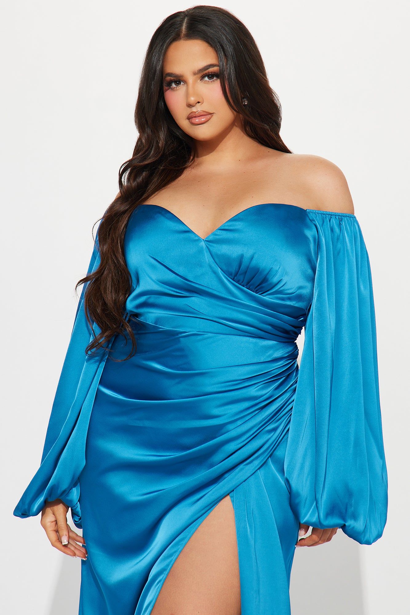 Camille Satin Gown - Blue sold by Fashion Nova product image thumbnail 5