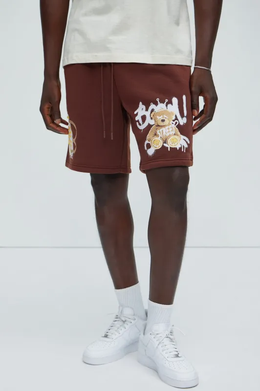 Teddy Boom Sweatshorts - Brown sold by Fashion Nova