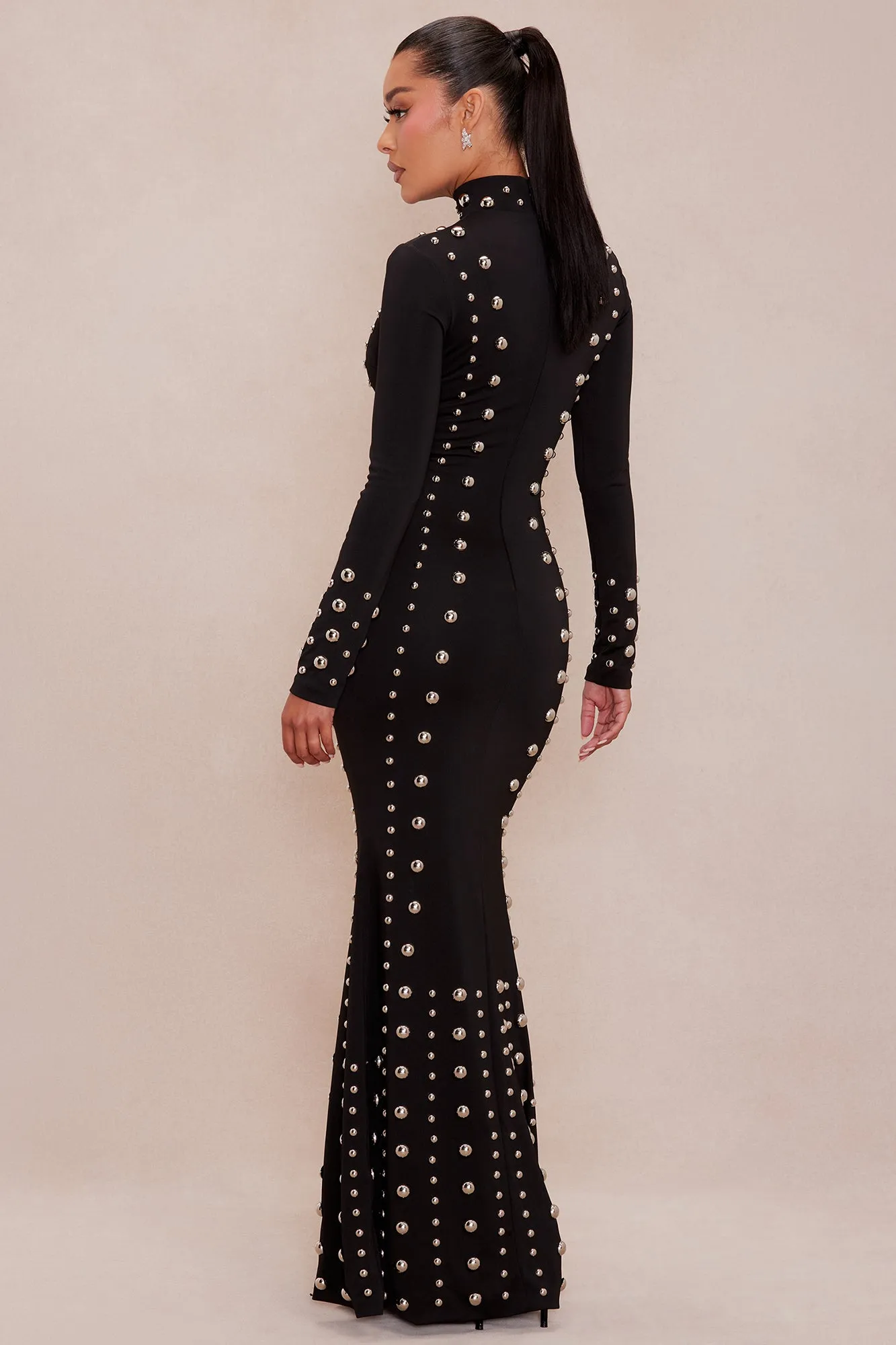 Vixen Studded Maxi Dress - Black sold by Fashion Nova product image thumbnail 4