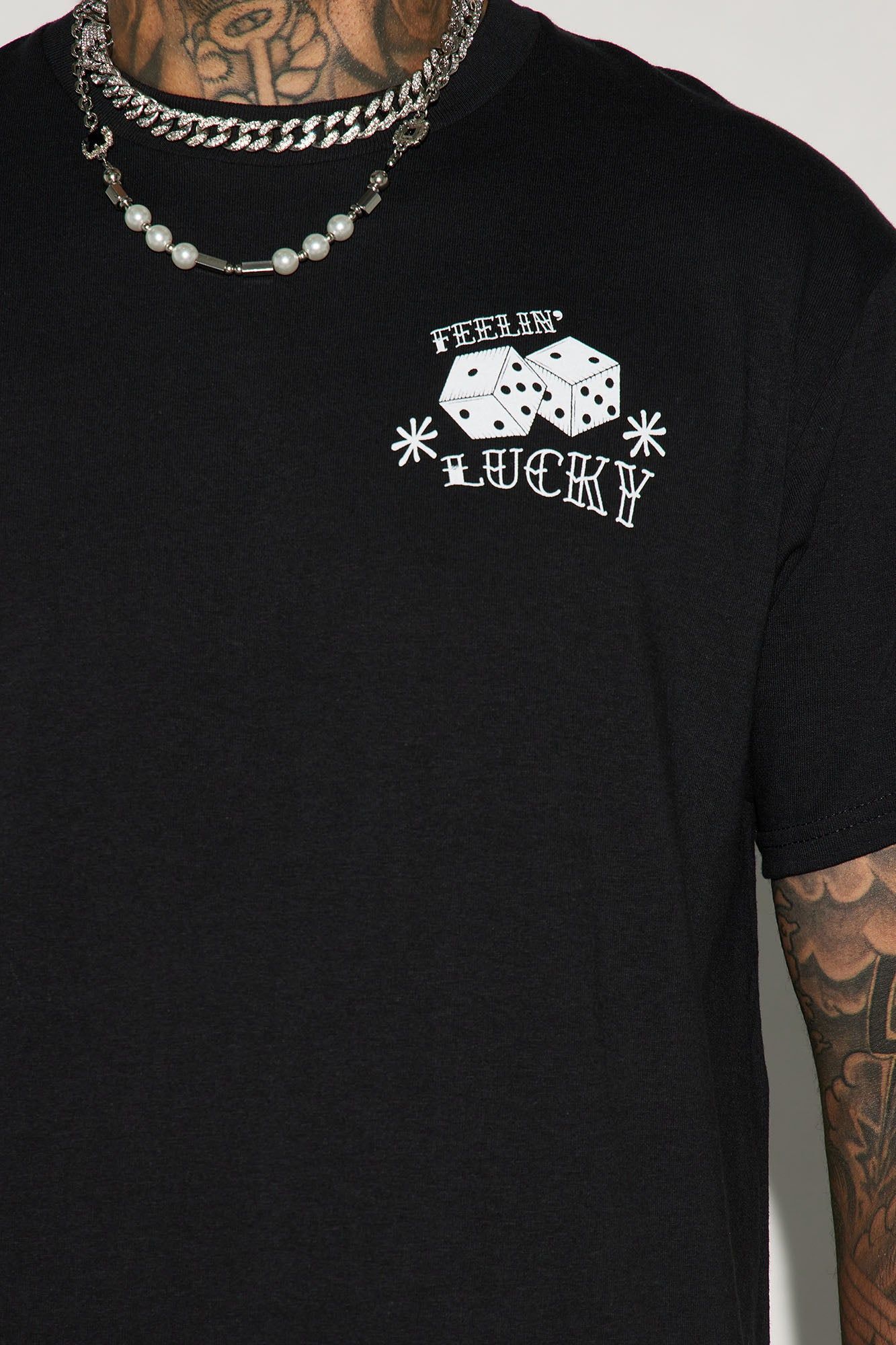 Feeling Lucky Come Play Short Sleeve Tee - Black sold by Fashion Nova product image thumbnail 3