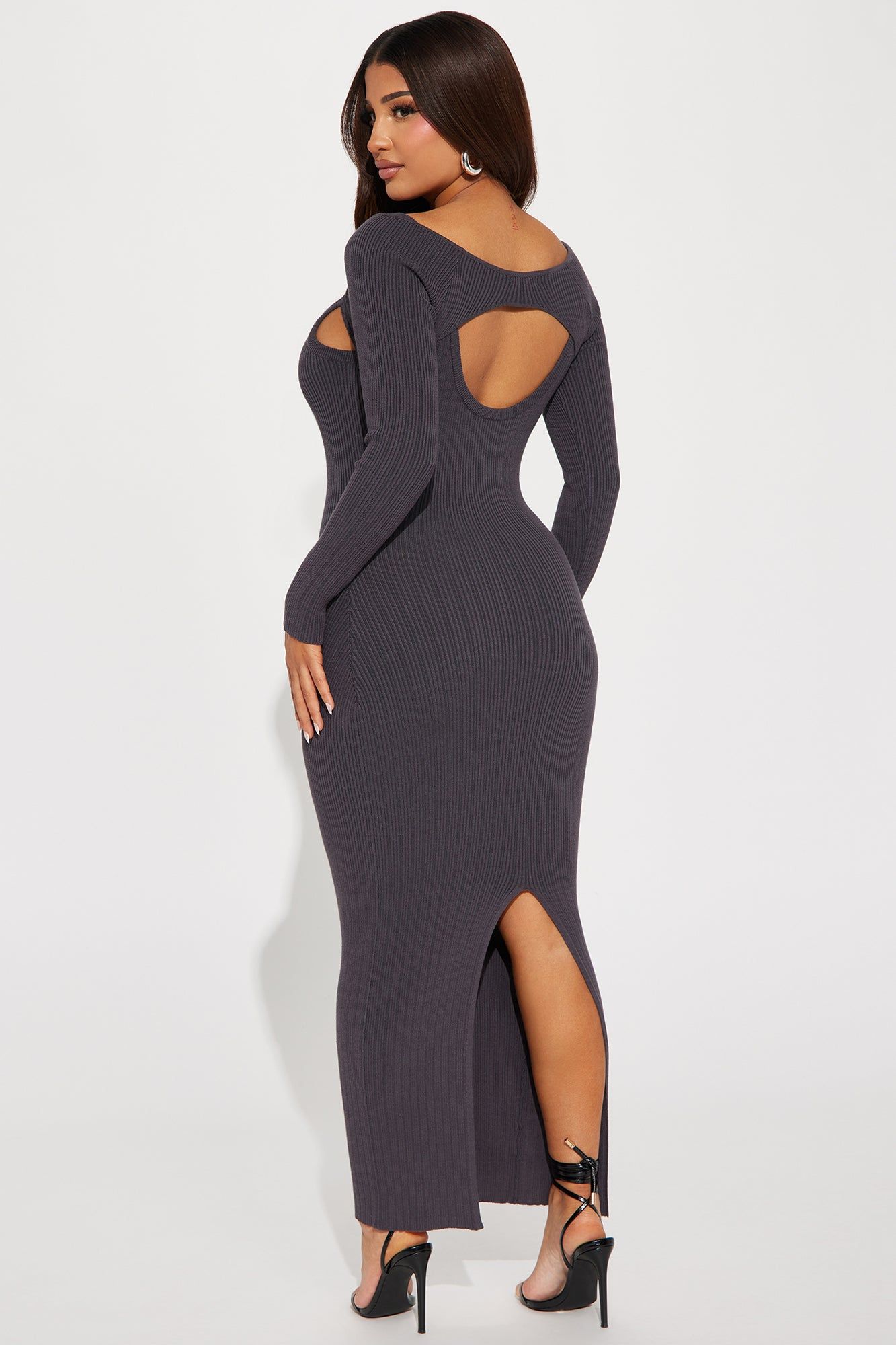 Nicolle Ribbed Maxi Dress - Charcoal sold by Fashion Nova product image thumbnail 3