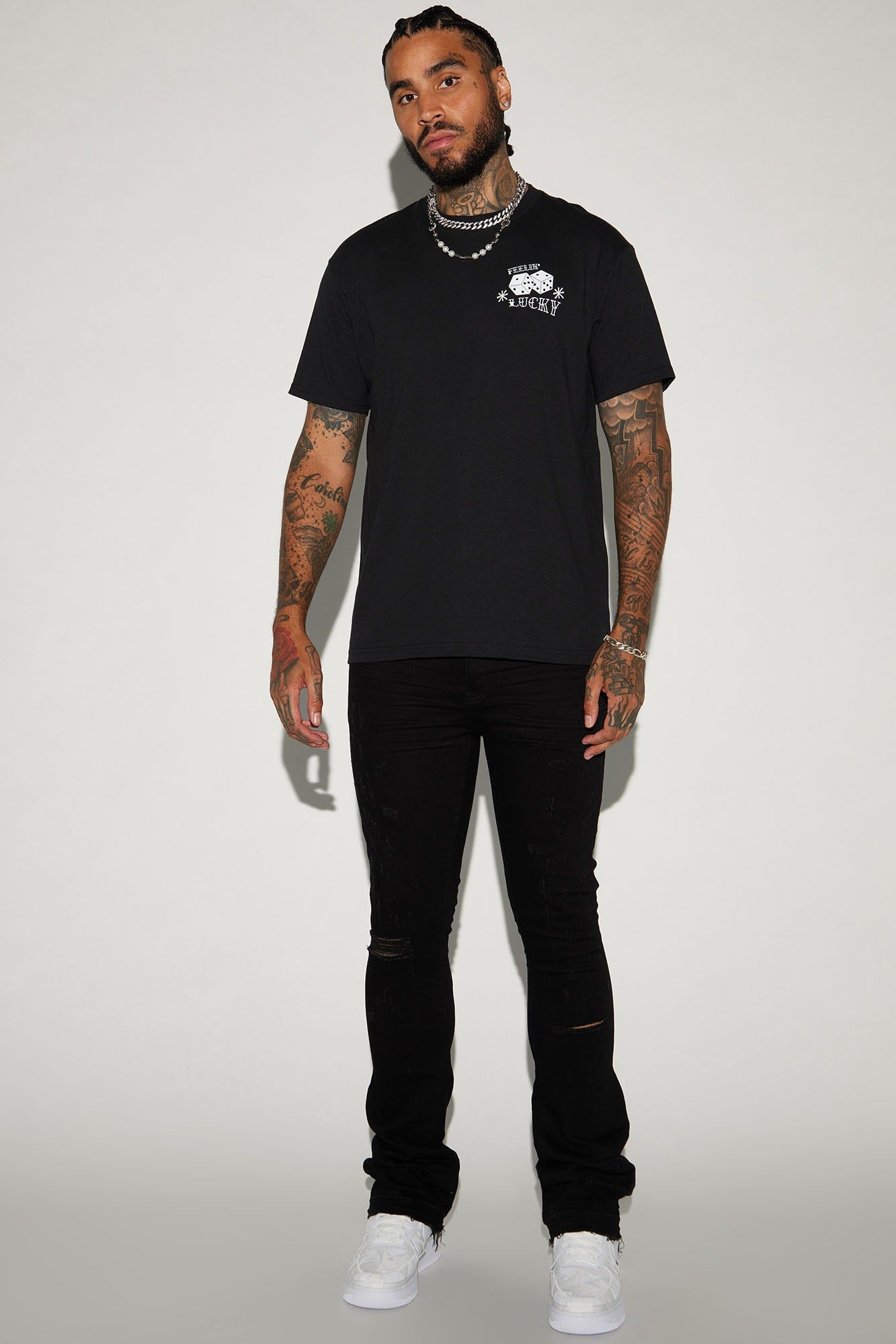 Feeling Lucky Come Play Short Sleeve Tee - Black sold by Fashion Nova product image thumbnail 4