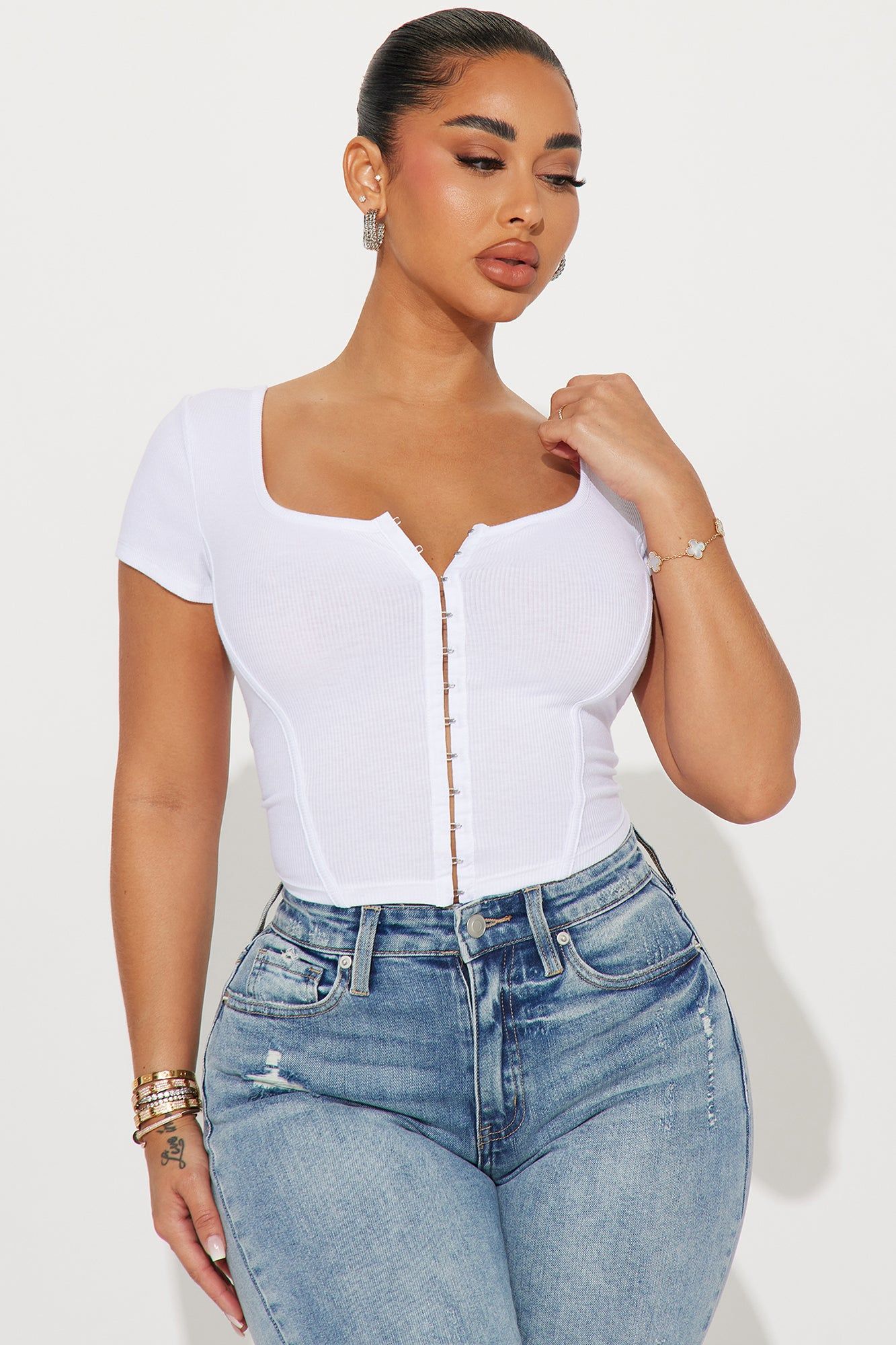 Giselle Rib Top - Off White sold by Fashion Nova