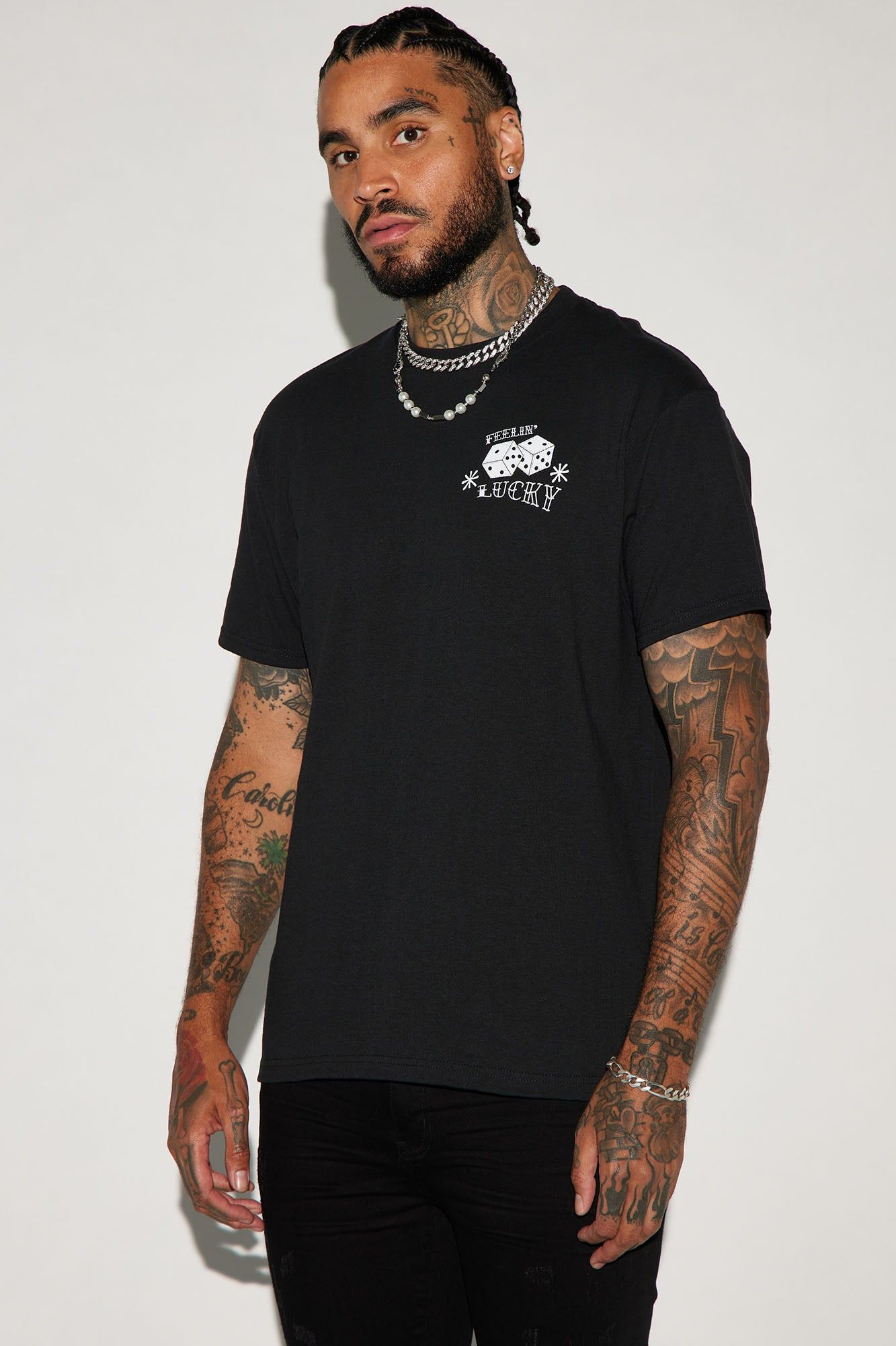 Feeling Lucky Come Play Short Sleeve Tee - Black sold by Fashion Nova product image thumbnail 5