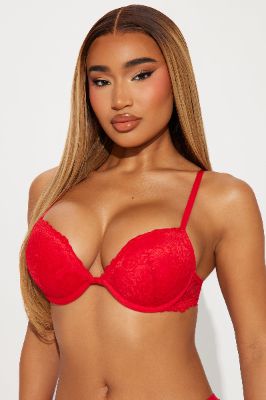 Friday Love Double Push Up Lace Bra - Red sold by Fashion Nova