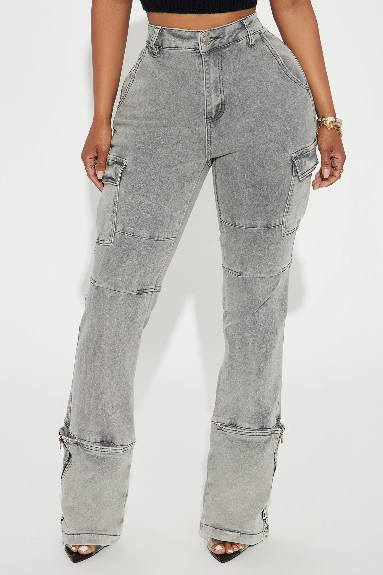 Camden Cargo Utility Jeans - Grey sold by Fashion Nova product image thumbnail 2