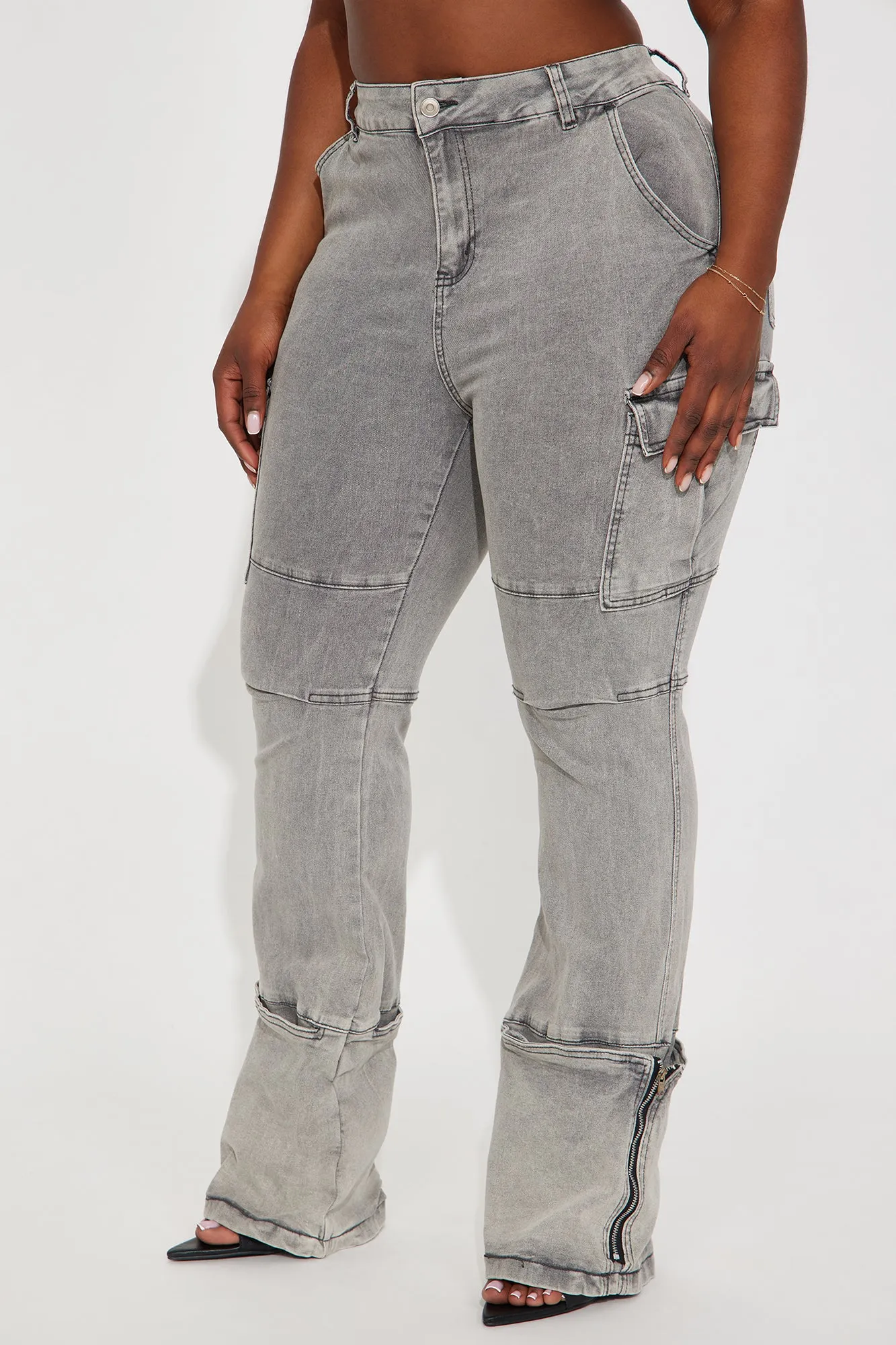 Camden Cargo Utility Jeans - Grey sold by Fashion Nova product image thumbnail 5