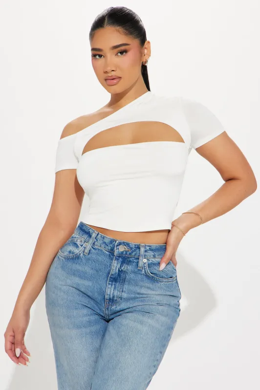Gimme More One Shoulder Top - Ivory sold by Fashion Nova