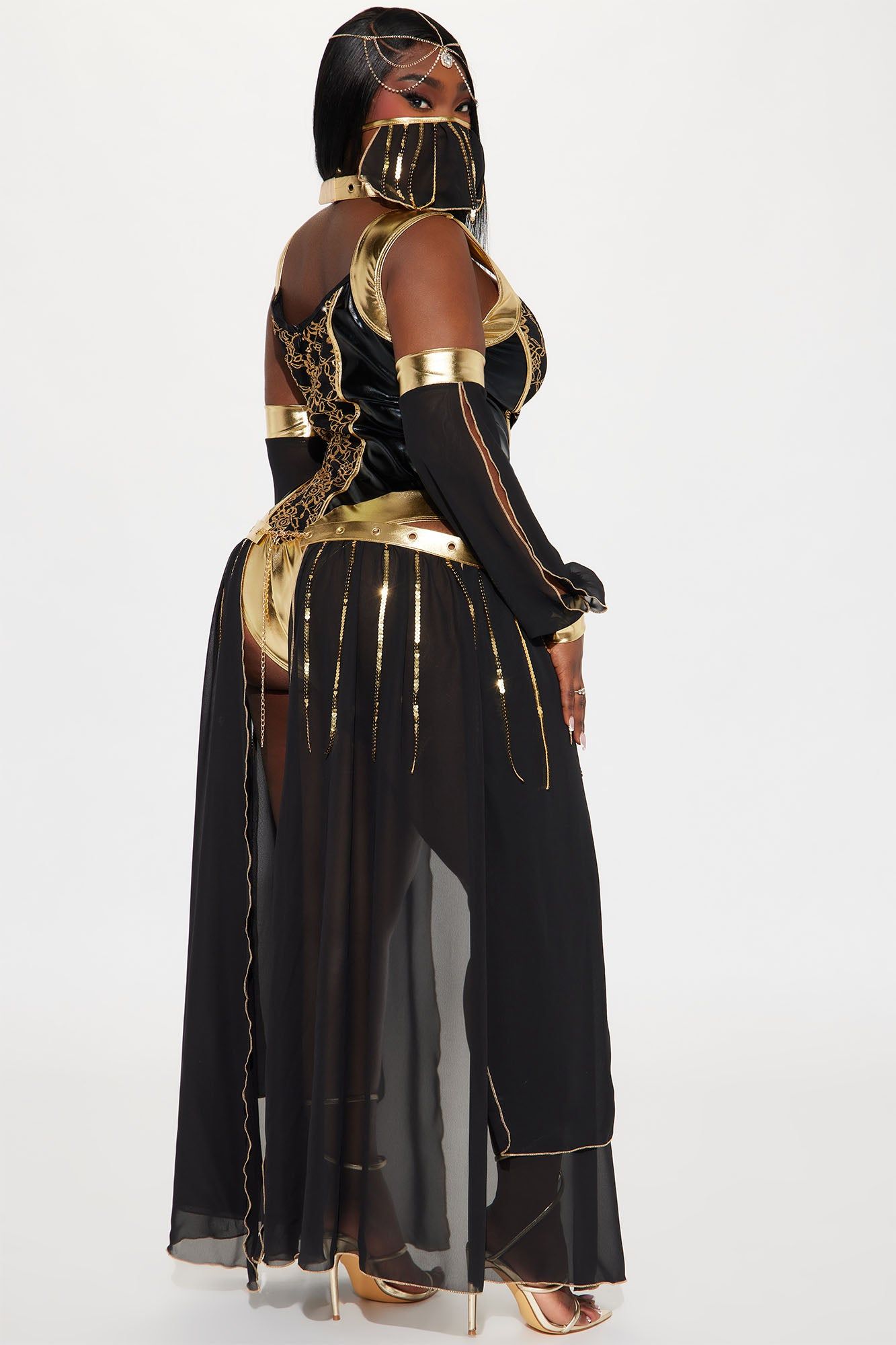 Night Goddess 5 Piece Costume Set - Black/Gold sold by Fashion Nova product image thumbnail 7