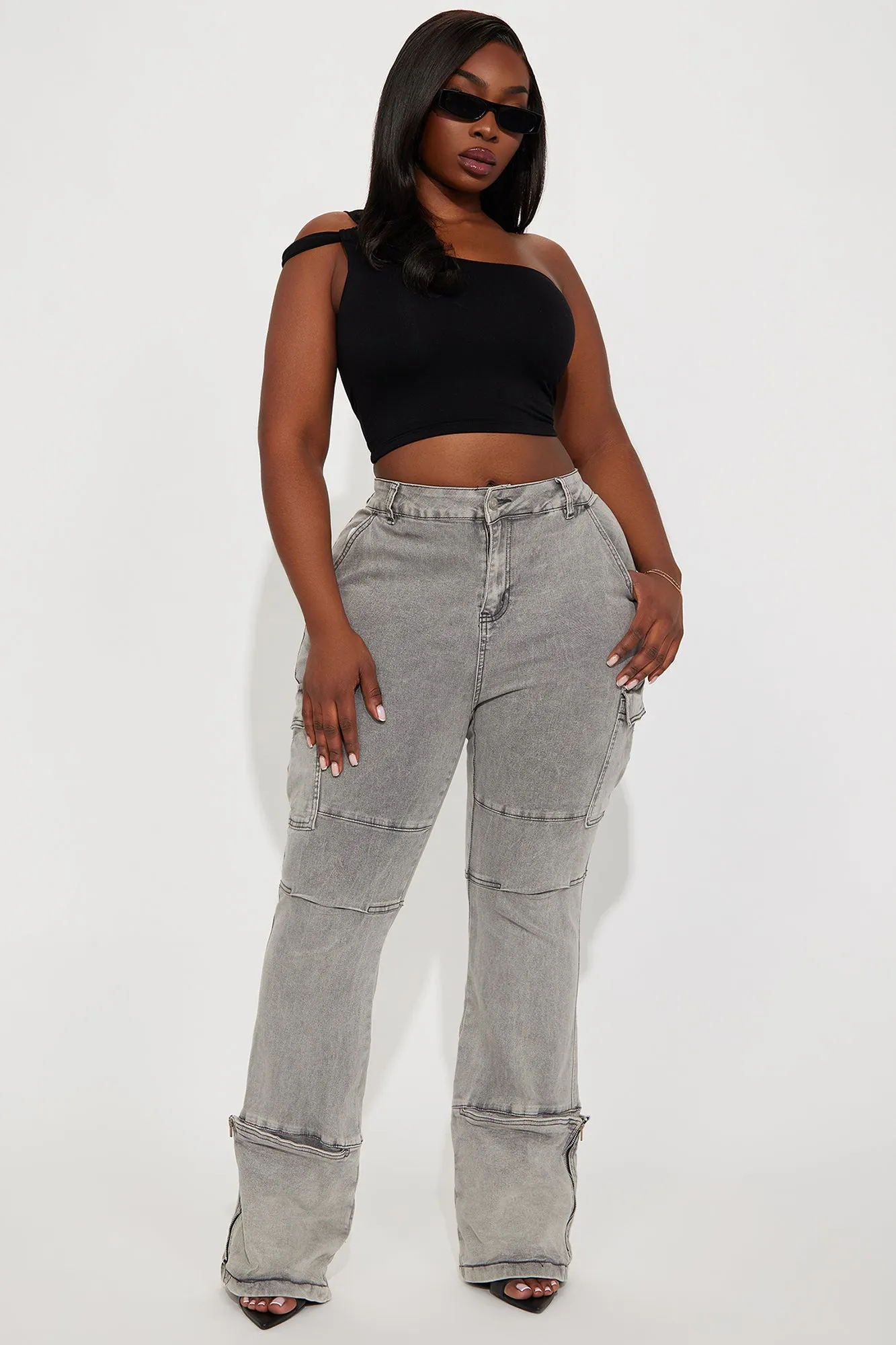 Camden Cargo Utility Jeans - Grey sold by Fashion Nova product image thumbnail 4