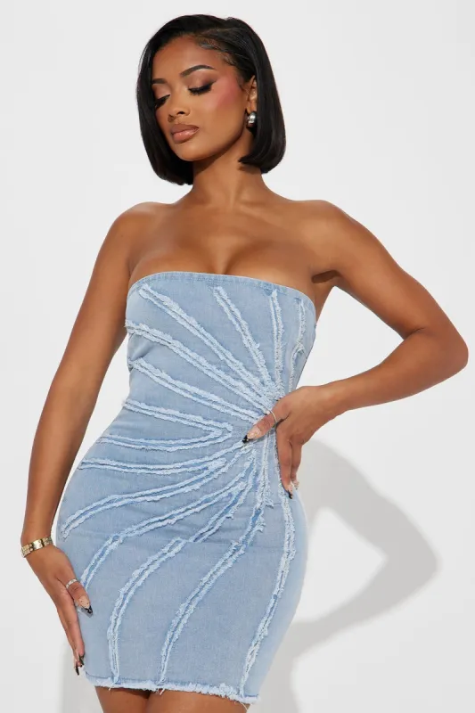 Atlanta Denim Mini Dress - Light Wash sold by Fashion Nova