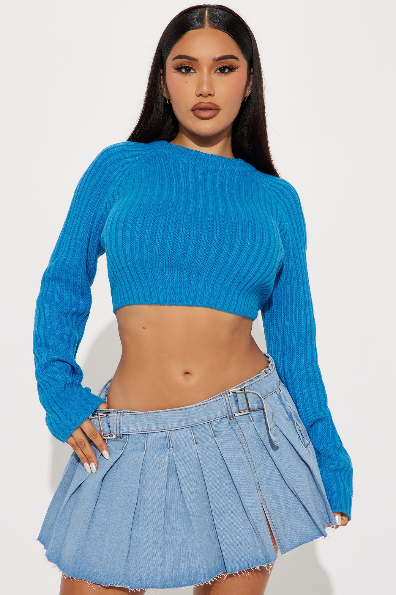The Ultimate Staple Sweater - Blue sold by Fashion Nova