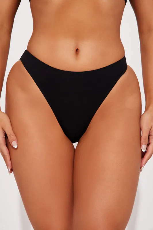 Nova Cotton High Leg Bikini Panty - Black sold by Fashion Nova