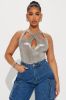So Icy Metallic Bodysuit - Taupe sold by Fashion Nova