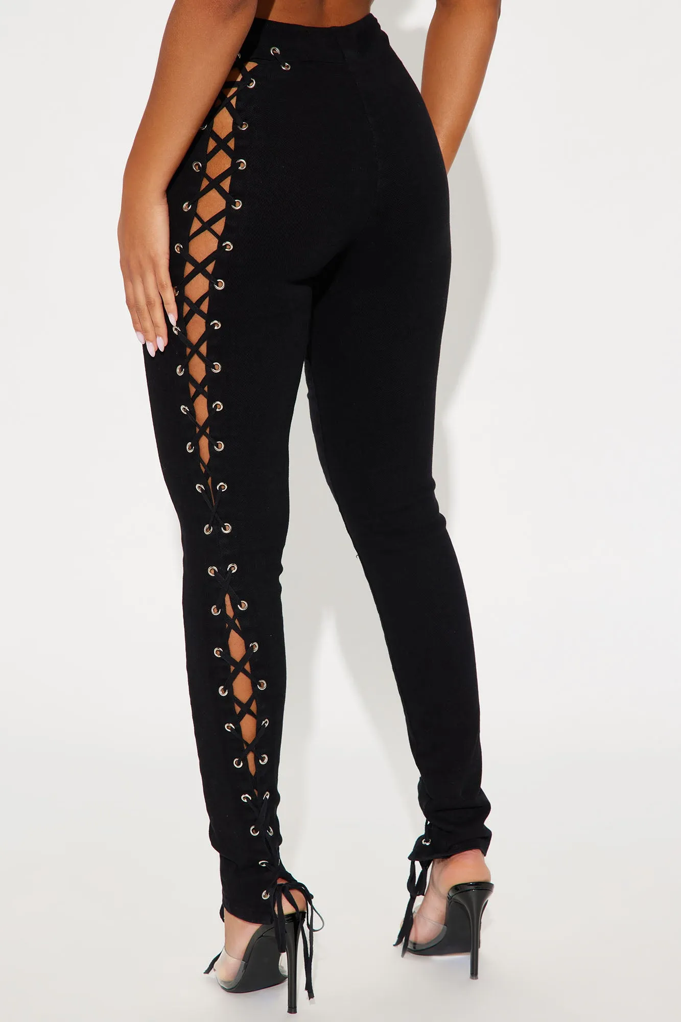 Mission Accomplished Lace Up Skinny Pant - Black sold by Fashion Nova product image thumbnail 3