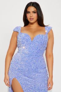 Luminous Sequin Velvet Maxi Dress - Lavender sold by Fashion Nova