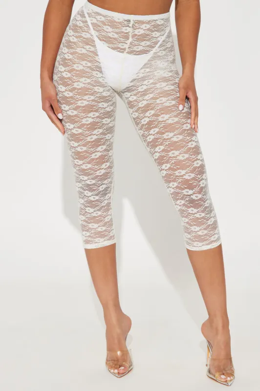 Current Mood Lace Capri Legging - Cream sold by Fashion Nova