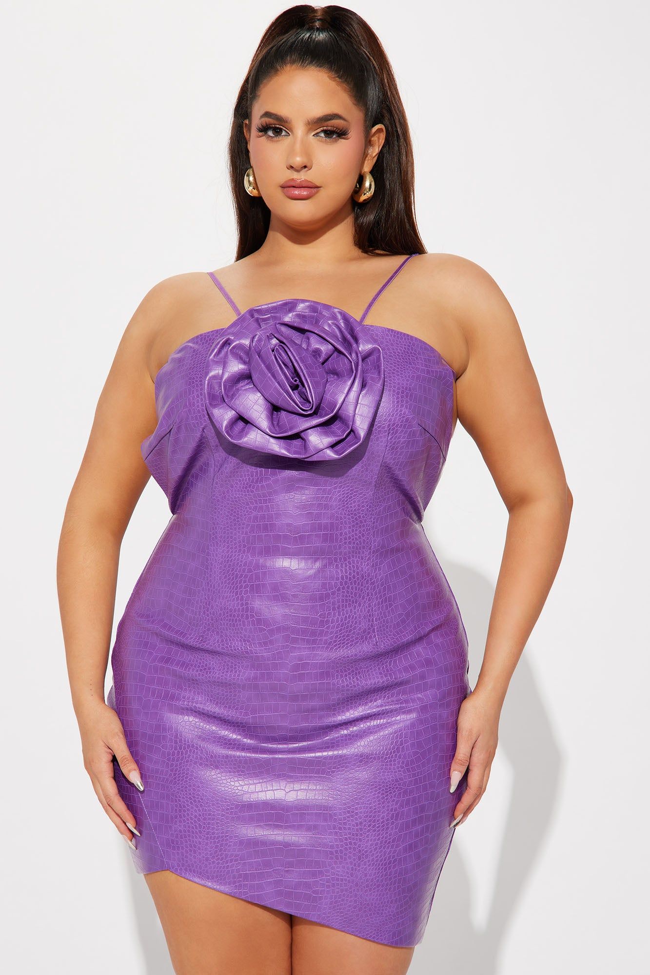 Fleur Faux Leather Mini Dress - Purple sold by Fashion Nova product image thumbnail 4