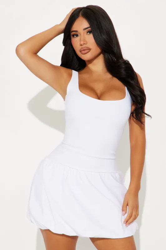 Chasity Bubble Mini Dress - Ivory sold by Fashion Nova