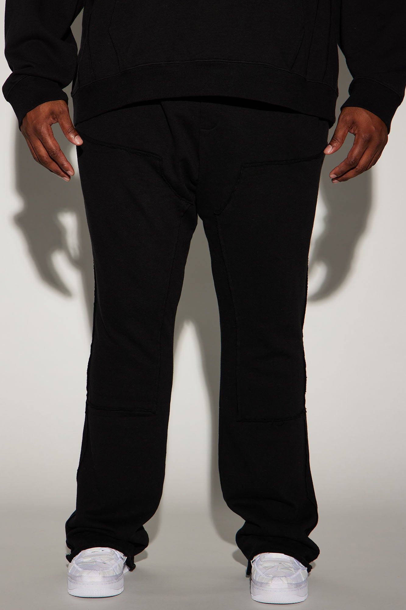 Tyson Frayed Carpenter Flared Sweatpant - Black sold by Fashion Nova product image thumbnail 2
