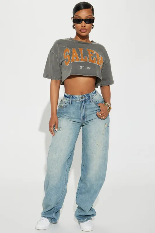 Call My Agent Non Stretch Baggy Jeans - Light Wash sold by Fashion Nova
