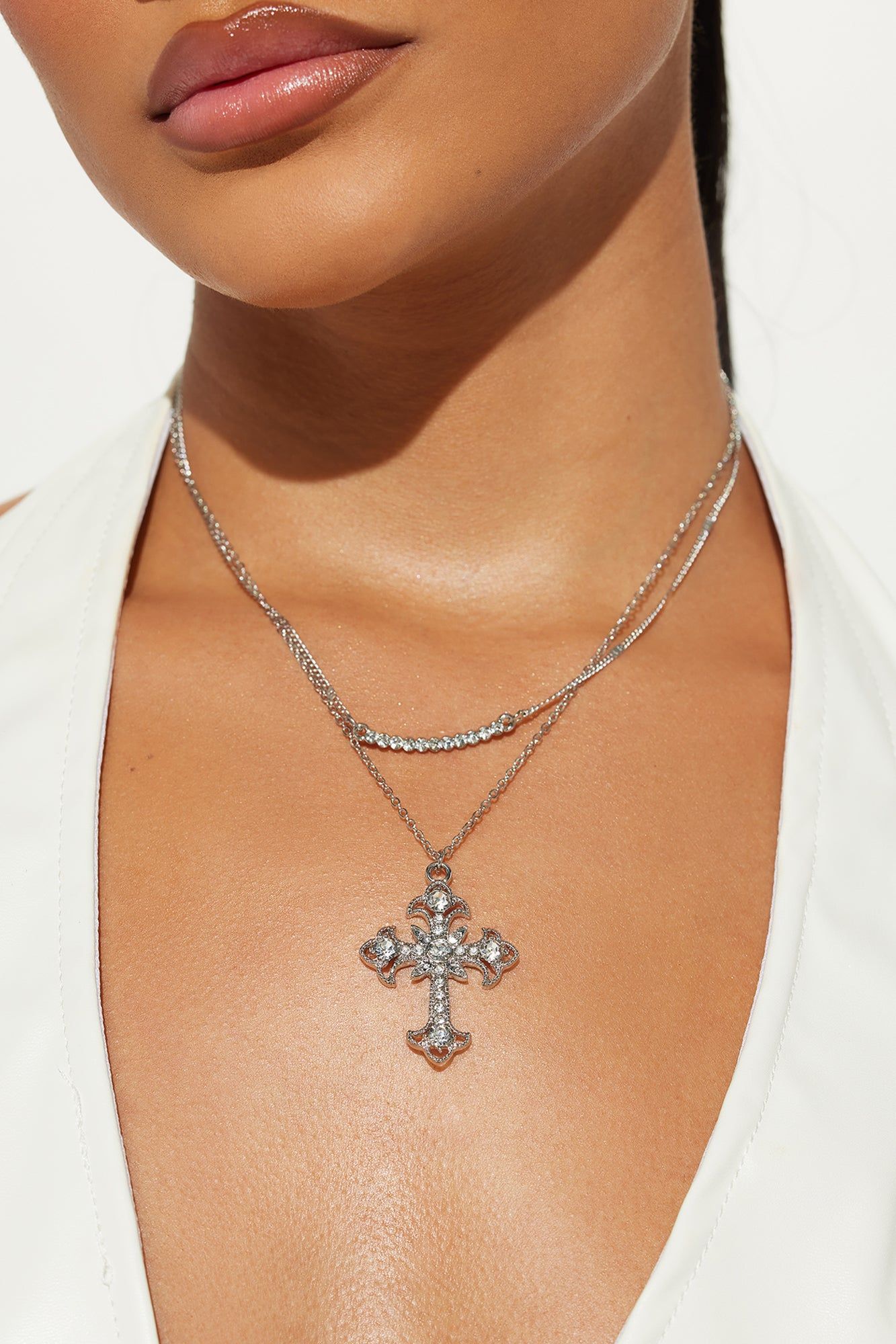 Let The Light In Layered Necklace - Silver sold by Fashion Nova